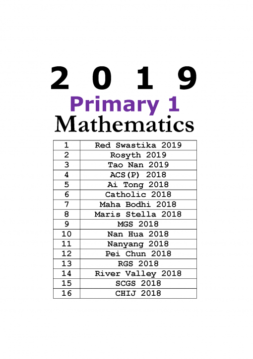 2019 Primary 1 Exam Papers Mathematics Free 2010 2018 Download soft