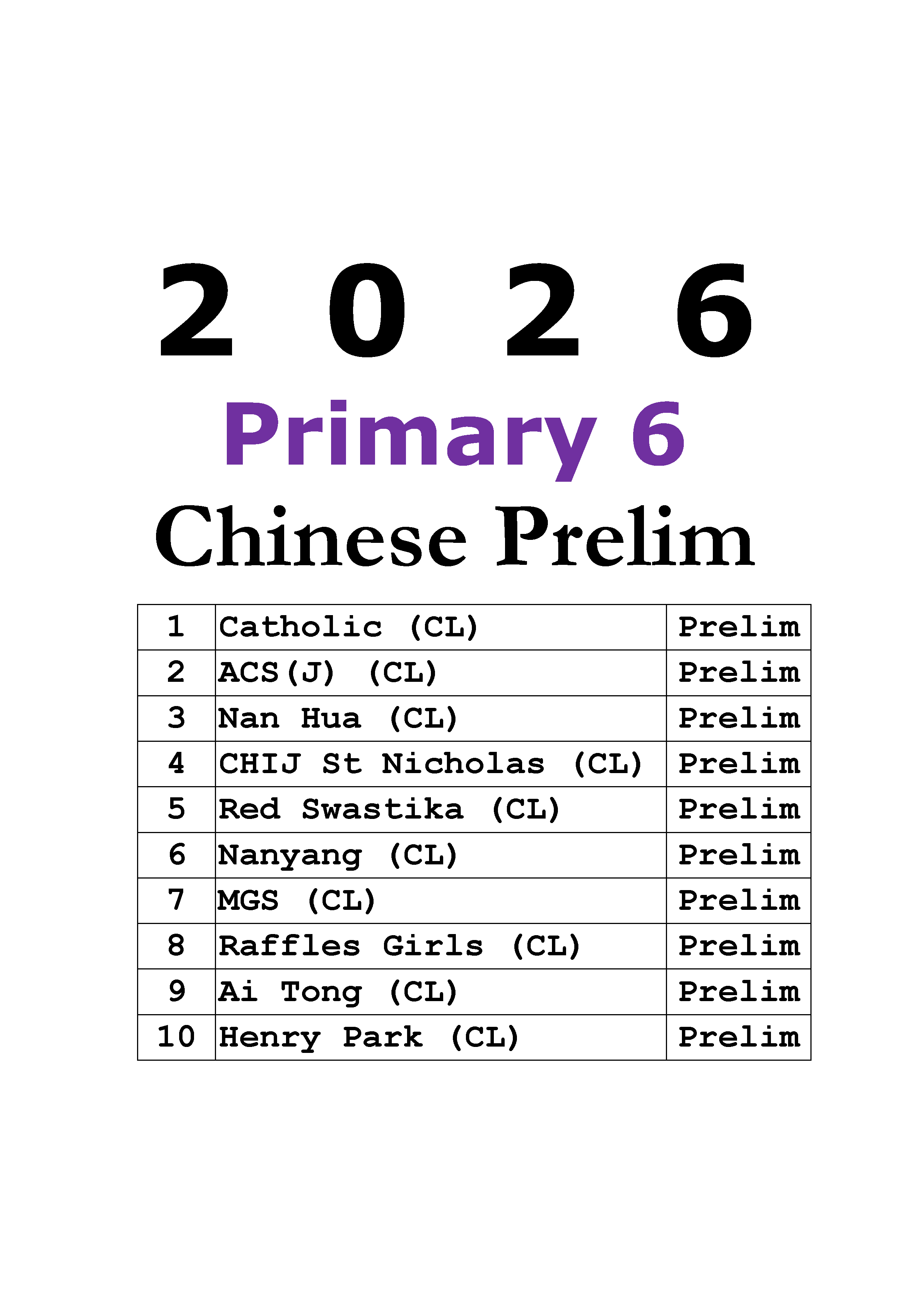 0 2026 P6 Prelim Chinese cover page